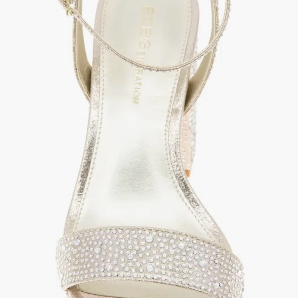 BCBGeneration Gold Rhinestone Platform Heels - Picture 2 of 7